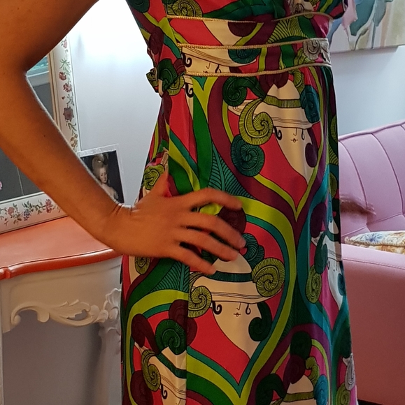 Voom Silk Multi Colored Dress - Picture 3 of 16